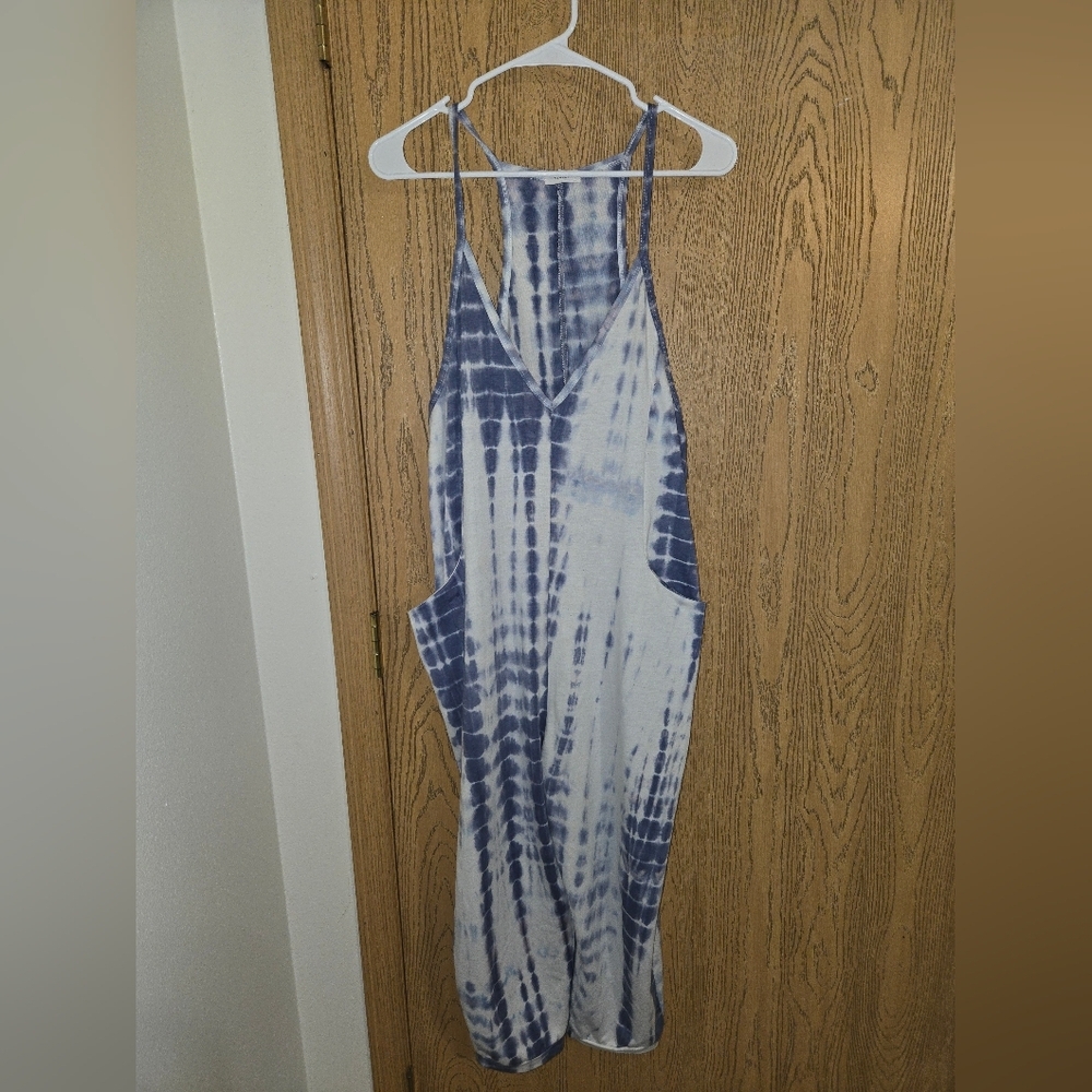 Blue and White Tie-Dye Romper